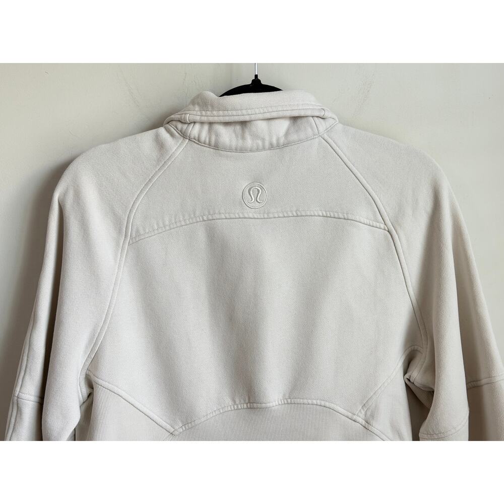 Lululemon Scuba Oversized Funnel Neck Half Zip Sweatshirt Natural Ivory XS / S - Picture 10 of 11